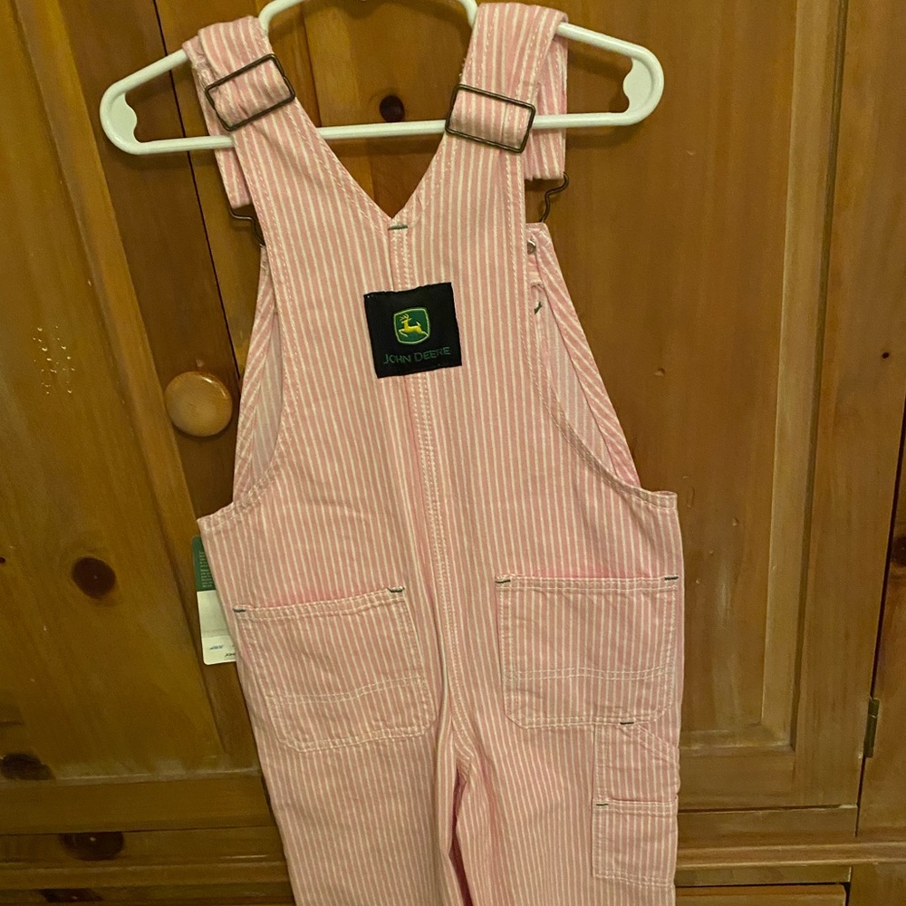 Pink Striped Overalls John Deere - Picture 2 of 9